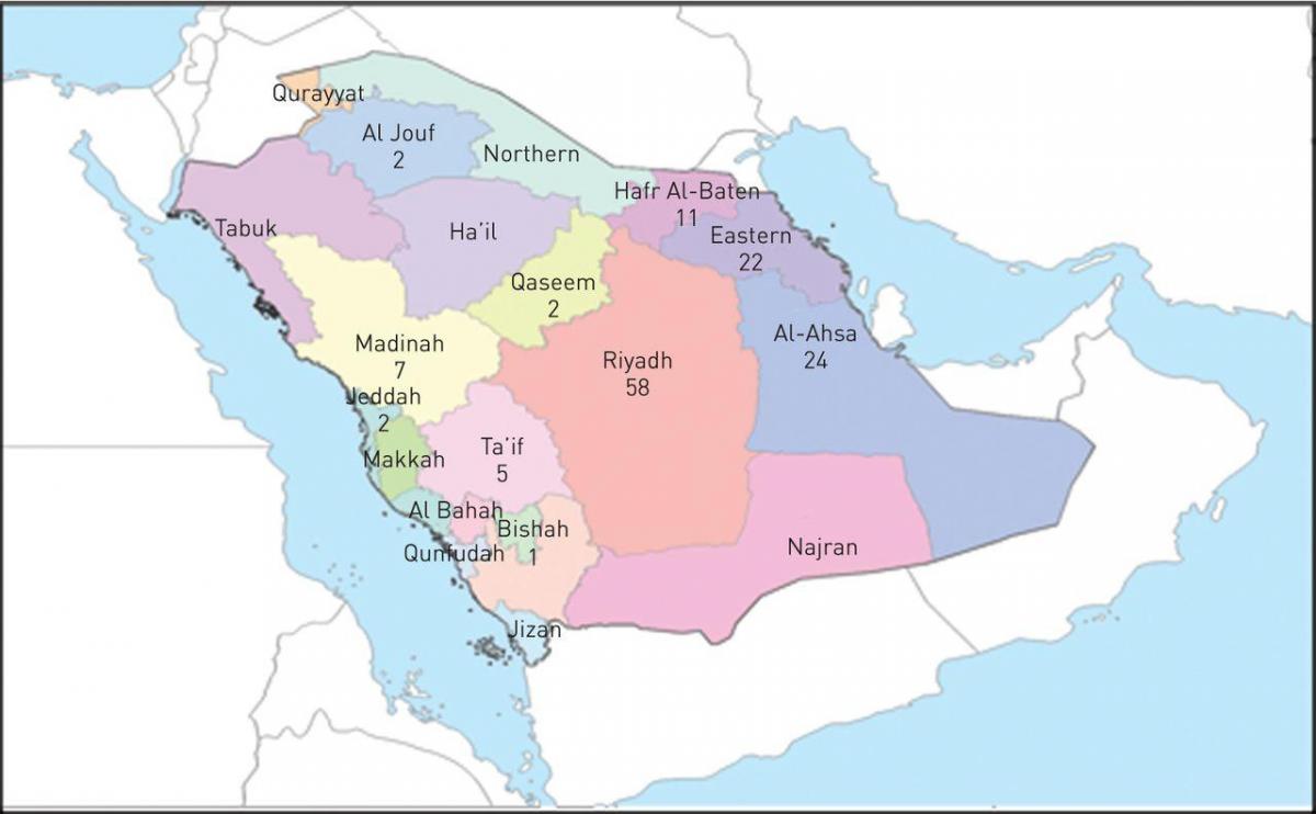 Zemljevid al ahsa Savdska Arabija