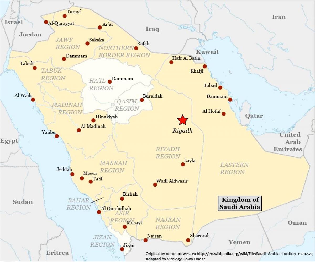 Zemljevid najran Savdska Arabija