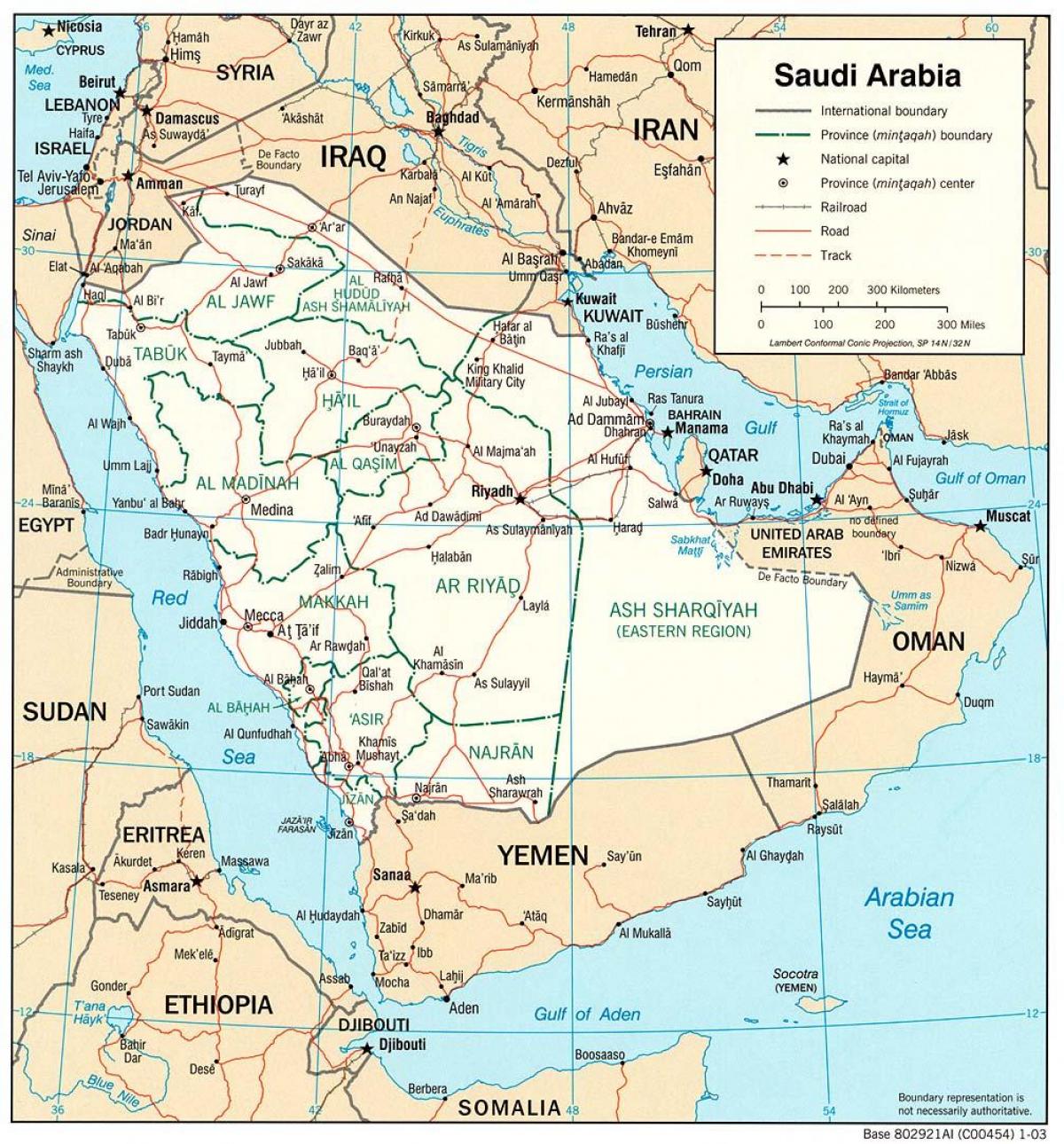 Zemljevid Savdska Arabija pot