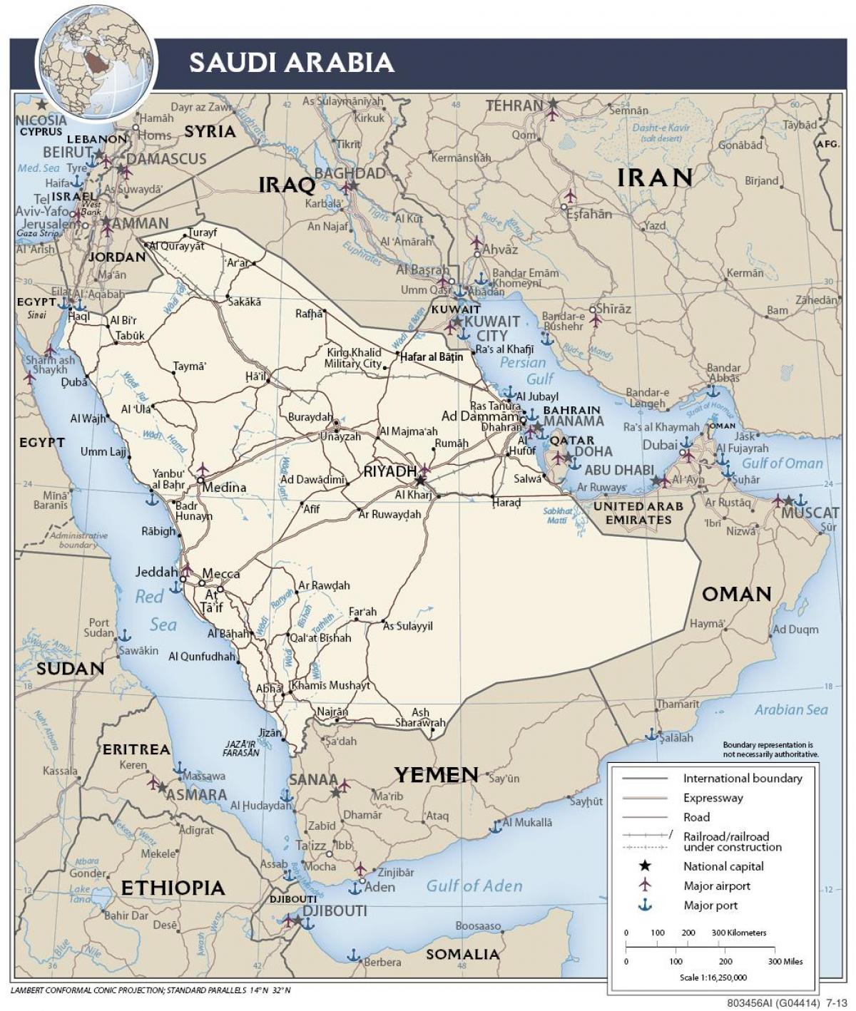 Zemljevid Savdska Arabija vrata