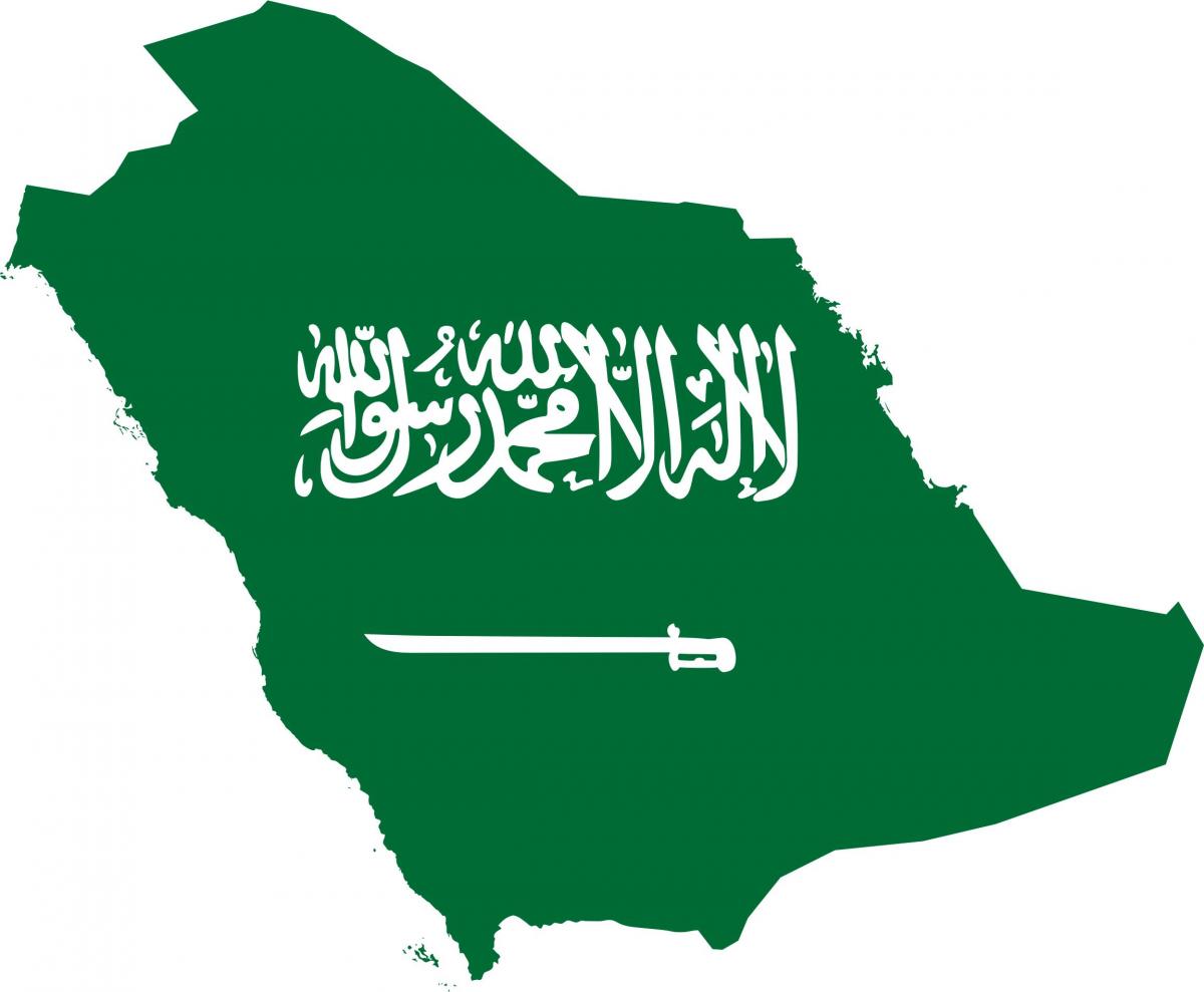 Savdska Arabija zemljevid zastavo