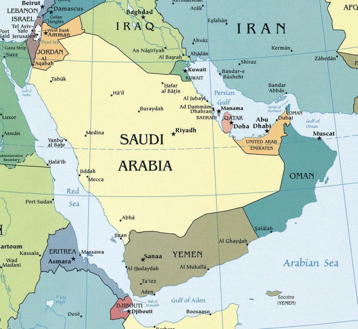 Zemljevid Savdska Arabija mesto