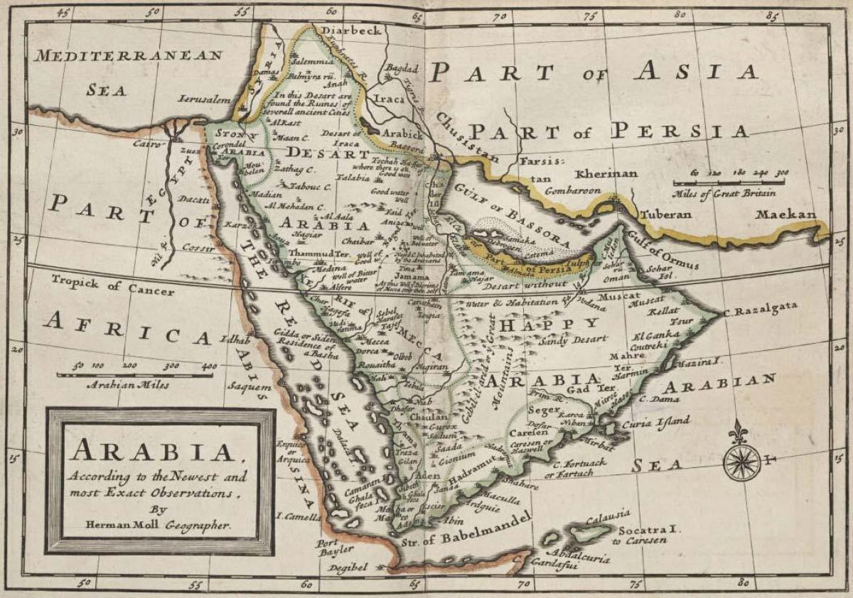 Zemljevid stari Savdska Arabija