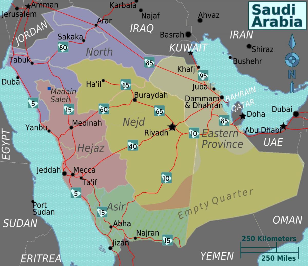 Zemljevid turaif Savdska Arabija