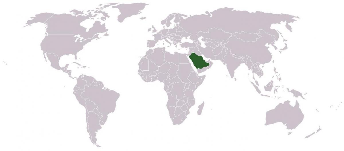 Savdska Arabija na zemljevidu sveta