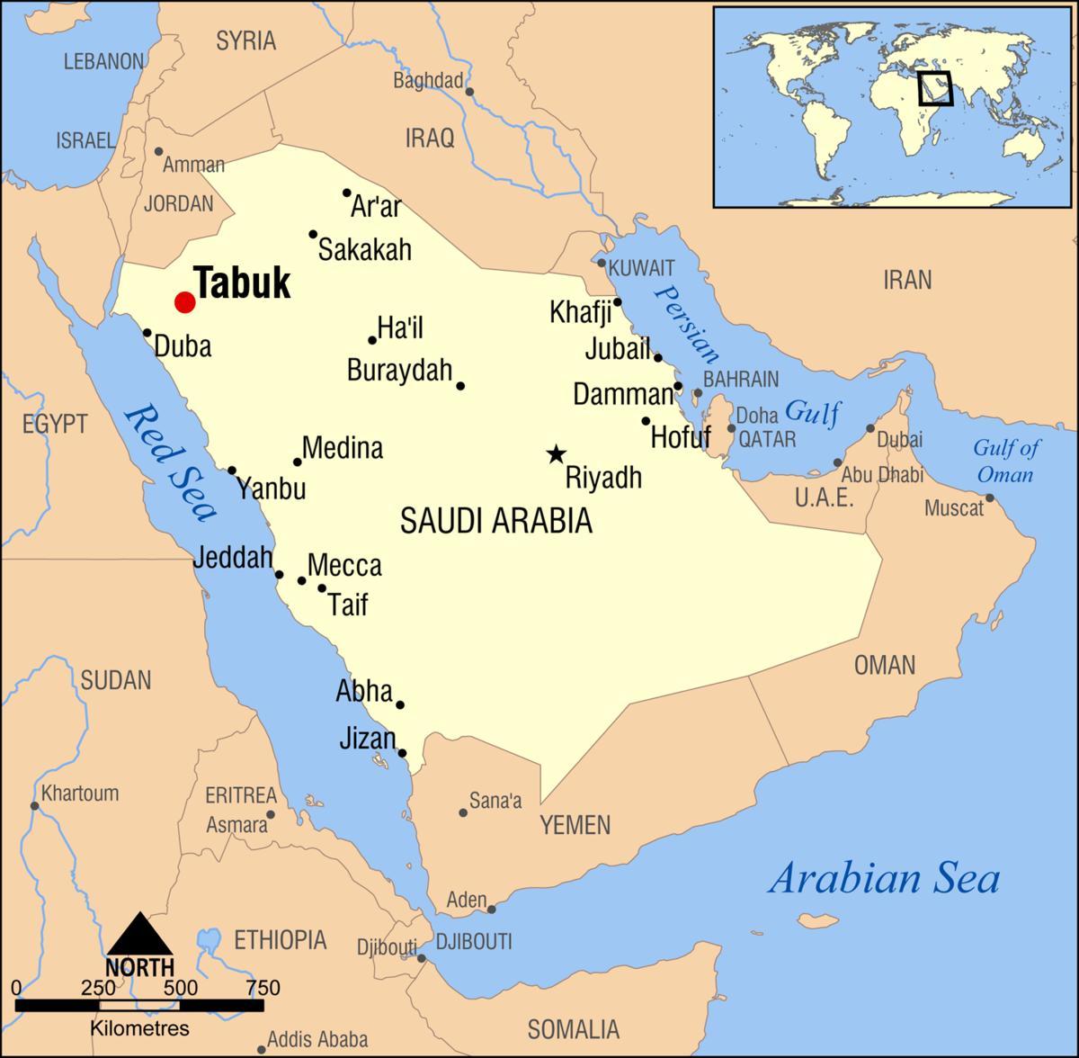 tabuk KSA zemljevid