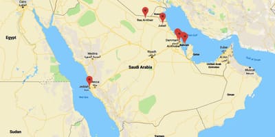 Zemljevid Savdska Arabija al khobar