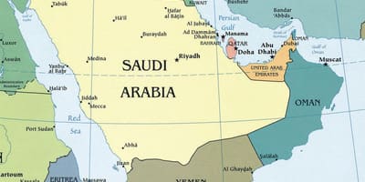 Zemljevid kraljevina Saudova Arabija 