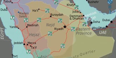 KSA zemljevid mesta