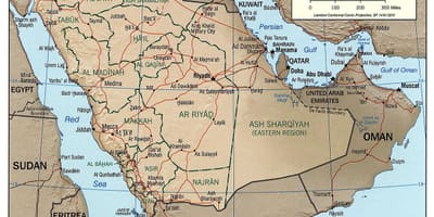 Savdska Arabija geografija zemljevid