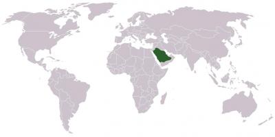 Savdska Arabija na zemljevidu sveta