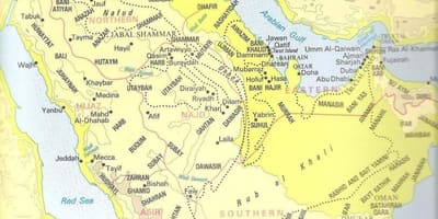 Zemljevid Savdska Arabija plemen