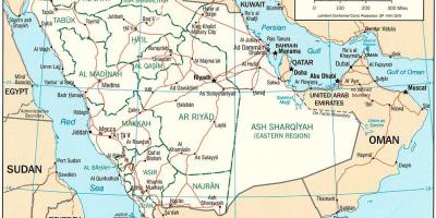 Zemljevid Savdska Arabija politične