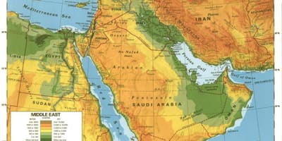 Zemljevid Savdska Arabija puščavi