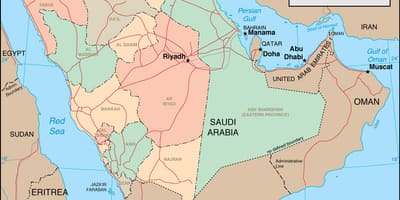 Savdska Arabija regije zemljevid