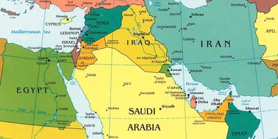Zemljevid Savdska Arabija okoliških državah