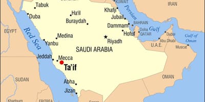 Savdska Arabija mesto taif zemljevid